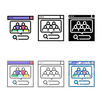 Analytics of people requests in internet color icon modern vector Stock Illustration