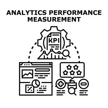Analytics performance measurement with key indicators concept Illustrazione stock