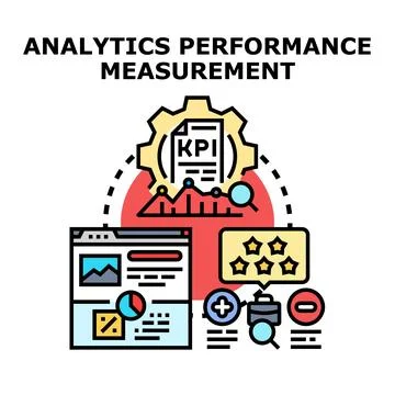 Analytics performance measurement with key indicators concept Stock Illustration