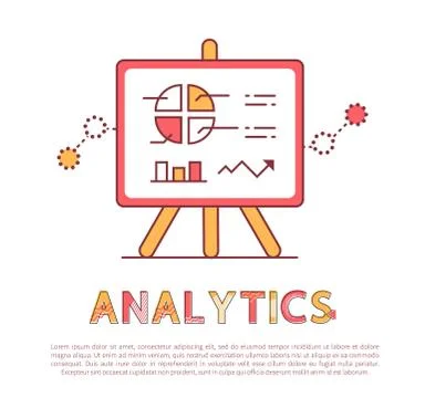 Analytics Poster and Text Vector Illustration 库存插图