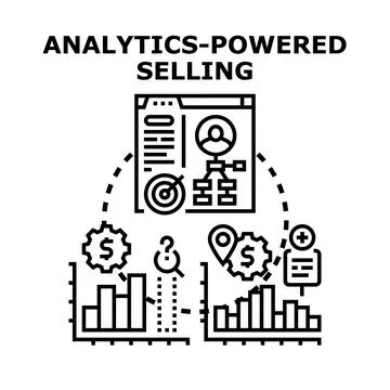 Analytics powered selling strategy and business performance イラスト素材