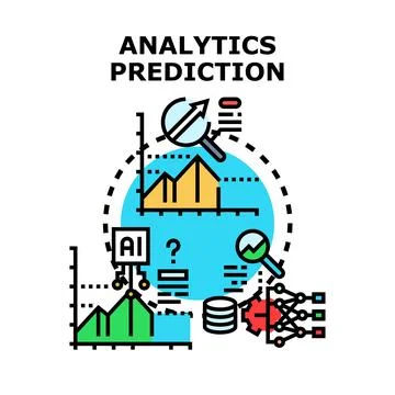 Analytics prediction concept with data visualization Stock Illustration