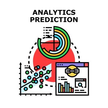 Analytics prediction concept with data visualization developing strategy Stock Illustration
