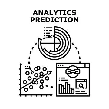 Analytics prediction concept with data visualization developing strategy Stock Illustration