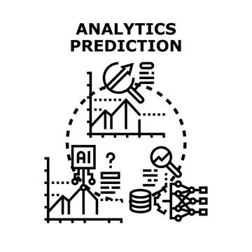 Analytics prediction concept with data visualization Stock Illustration
