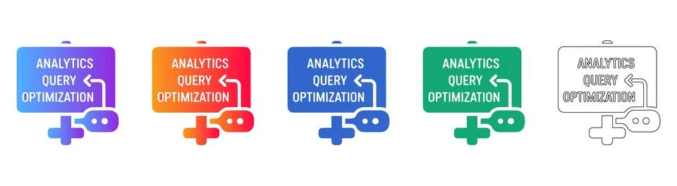 Analytics Query Optimization Symbols Stock Illustration