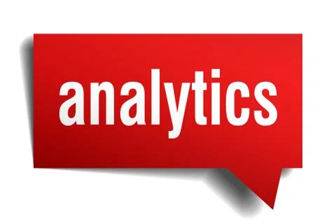 Analytics red 3d speech bubble Stock Illustration