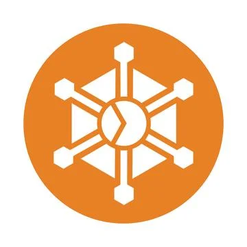 Analytics, report, big data icon. Orange color vector EPS. Stock Illustration