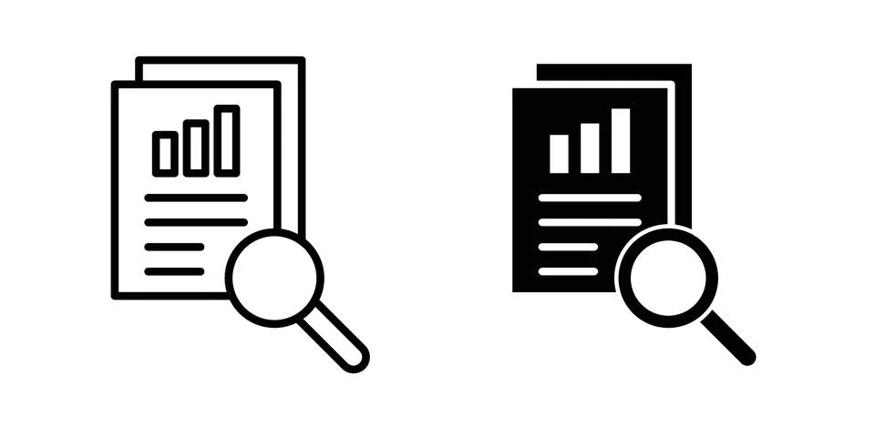 Analytics report icon for design projects and web UI Stock Illustration