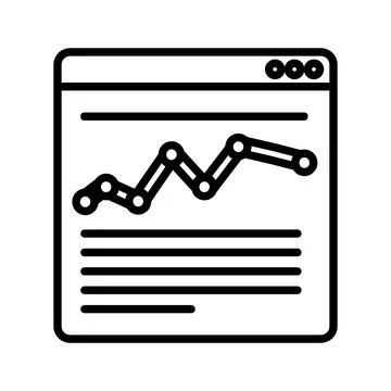 Analytics report icon symbolizing business analysis, performance monitoring Stock Illustration