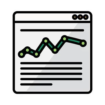 Analytics report icon symbolizing business analysis, performance monitoring Stock Illustration