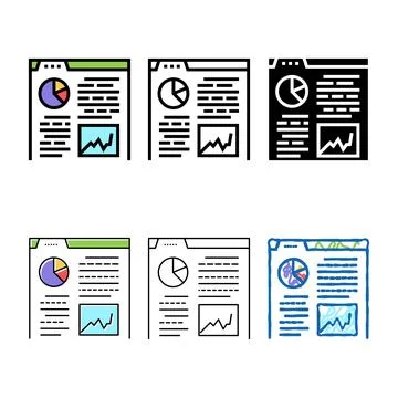 Analytics report variants color icon vector Stock Illustration