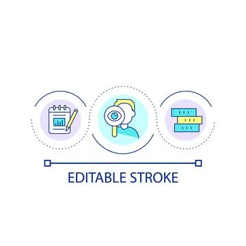 Analytics research loop concept icon Stock Illustration