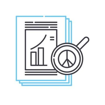 Analytics results line icon, outline symbol, vector illustration, concept sign 스톡 일러스트