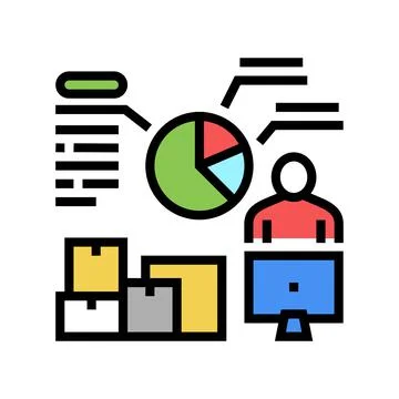 Analytics shipment logistics color icon vector illustration Illustrazione stock