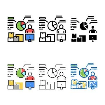 Analytics shipment logistics color icon looks vector Stock Illustration