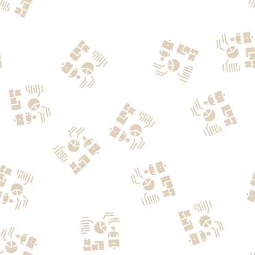 Analytics shipment logistics glyph seamless pattern Stock Illustration