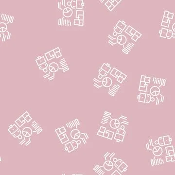 Analytics shipment logistics line seamless pattern Stock Illustration