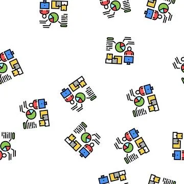 Analytics shipment logistics vector seamless pattern Illustrazione stock