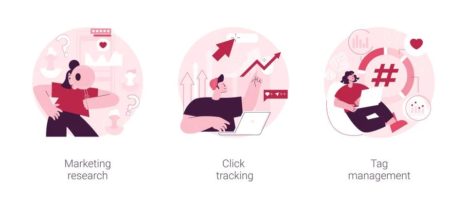 Analytics software abstract concept vector illustrations. Stock Illustration