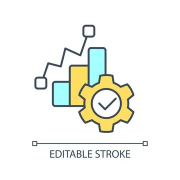 Analytics software RGB color icon Illustrazione stock