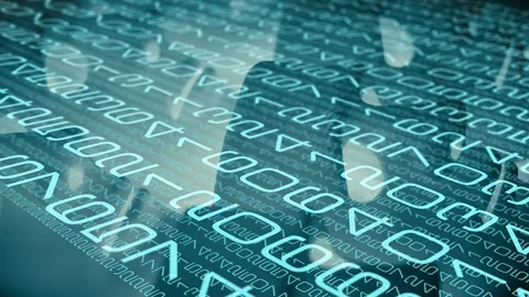 Analytics software threat by hackers, searching algorithms Stock Footage 93833222