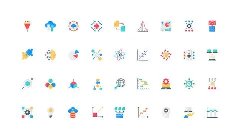 Analytics, statistics data analysis, infographic diagram and chart report color 스톡 일러스트