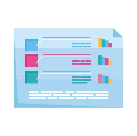 Analytics statistics document Illustrazione stock