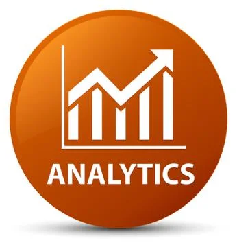 Analytics (statistics icon) brown round button Stock Illustration