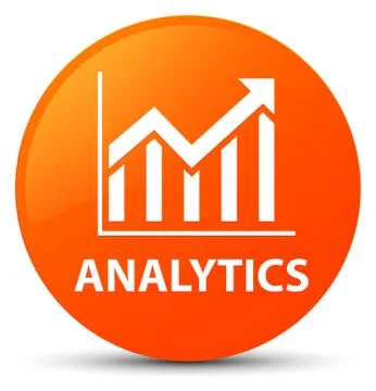 Analytics (statistics icon) orange round button Stock Illustration