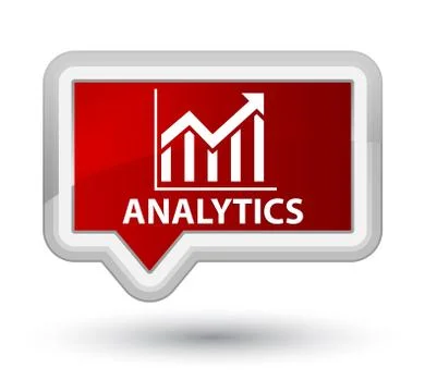 Analytics (statistics icon) prime red banner button Stock Illustration