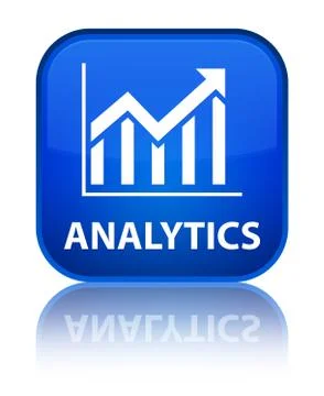 Analytics (statistics icon) special blue square button Stock Illustration