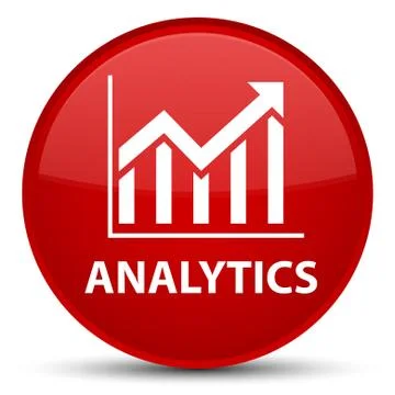 Analytics (statistics icon) special red round button Stock Illustration
