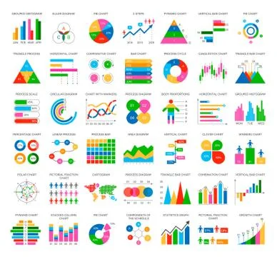 Analytics Statistics Icons in Flat Style Vector Illustrazione stock