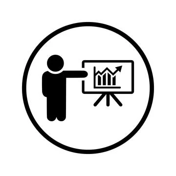 Analytics, statistics, presentation icon. Black vector. イラスト素材