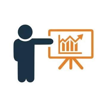 Analytics, statistics, presentation icon. Simple editable vector illustration Illustrazione stock