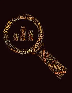 Analytics stock market word cloud concept 스톡 일러스트