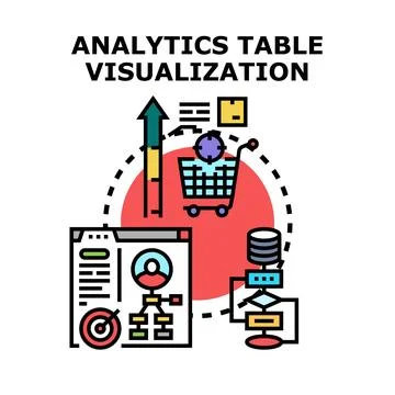 Analytics table visualization for business growth Ilustración de archivo