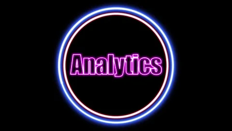 'Analytics' Text Animation with Neon Glow &amp; Glowing Circles. Stock Footage 282577087