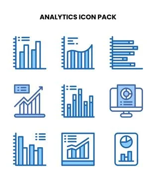 Analytics Two Colour Design Icons Pack Stock Illustration