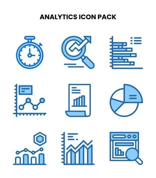 Analytics Two Colour Graphics Icons Pack Stock-Illustration