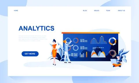 Analytics vector landing page template 스톡 일러스트
