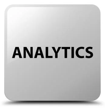 Analytics white square button Stock Illustration