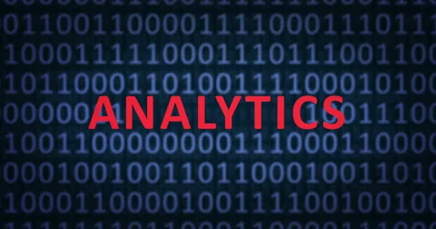 ANALYTICS word with binary numbers Stock Footage 64300401