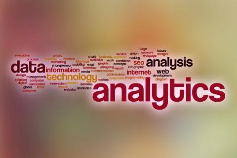 Analytics word cloud with abstract background 스톡 일러스트