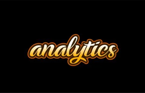 Analytics word text banner postcard logo icon design creative concept idea Stock Illustration