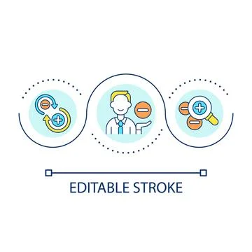 Analyze advantages and disadvantages loop concept icon Illustrazione stock