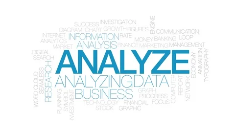 Analyze animated word cloud. Kinetic typography. Stock Footage 101292327
