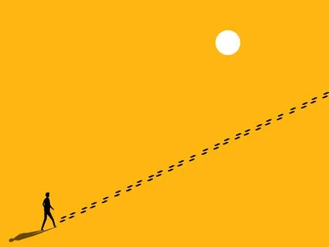 Analyze Causes, Track, Solve Problems. Businessmen Follow Footsteps Stock Illustration