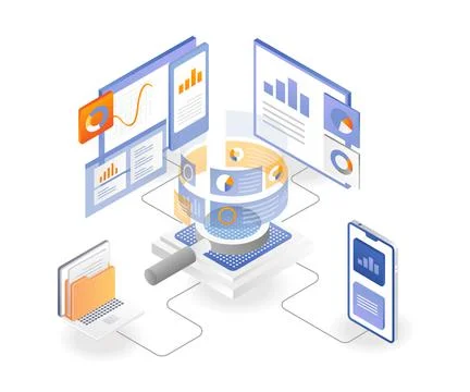 Analyze chips for web applications Stock Illustration